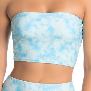 VYB Longline Printed Bandeau Convertible Swim Top